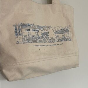 Aime Leon Dore Cafe Tote Bag with Blue Print